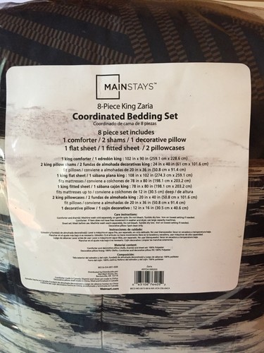 Mainstays 8-Piece King Zaria Bed-in-a-Bag Bedding Set