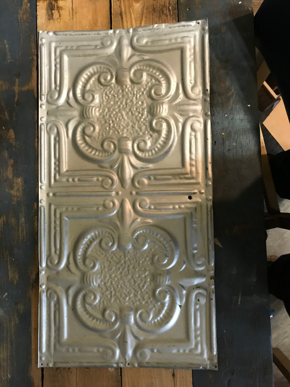 Lot of (4) Four 24x12inches  Vintage Ceiling Tins Crafts Decor Patchwork