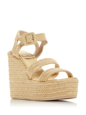 Женские эспадрильи JEFFEREY CAMPBELL бежевого цвета на платформе из софии с открытой танкеткой 41