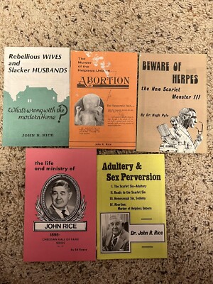 Vintage 1970s Lot of John R. Rice Books Dr. Hugh Pyle Abortion Ministry Adultery
