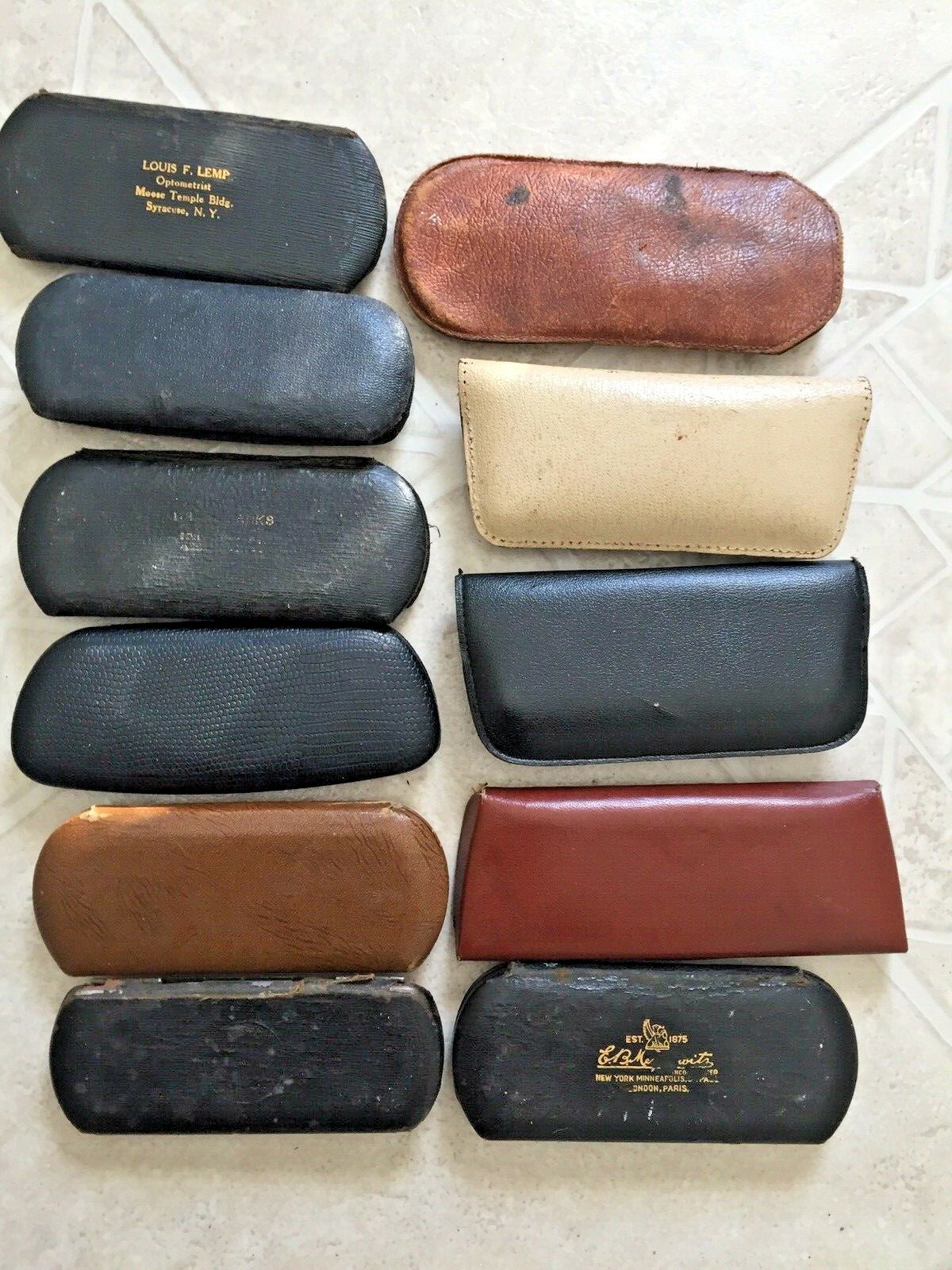 Lot Of 10 Antique/Vintage Eyeglass Cases 10