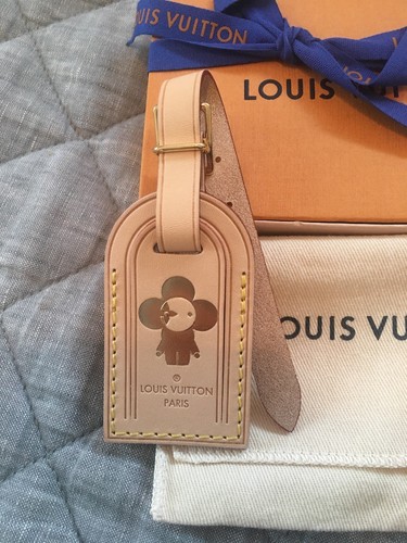 NEW Louis Vuitton Small Vachetta Luggage Tag Vivienne Doll Stamp