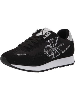 CALVIN KLEIN JEANS Женские кроссовки на танкетке черного цвета с логотипом Eden Round Toe Athletic Sneakers 9.5