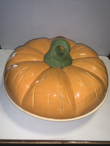 Ceramic Pumpkin Pie Storage/Server Covered Dish  Certified International Corp