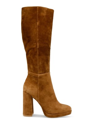 STEVE MADDEN Женские коричневые кожаные ботинки Marcello с круглым носком на блочном каблуке, размер 10 м