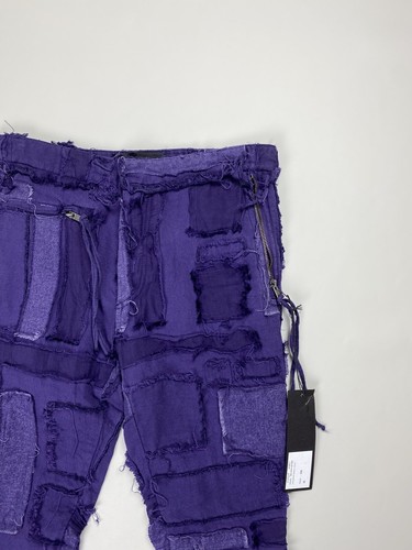 Pre-owned Haider Ackermann Ladies Patchwork Cropped Pants Trousers Size 38 / M In Purple