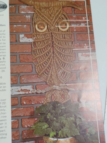 Wall Pot Hangers Jewelry Owl Mad about Macrame Hazel Pearson Handicrafts VTG 70s
