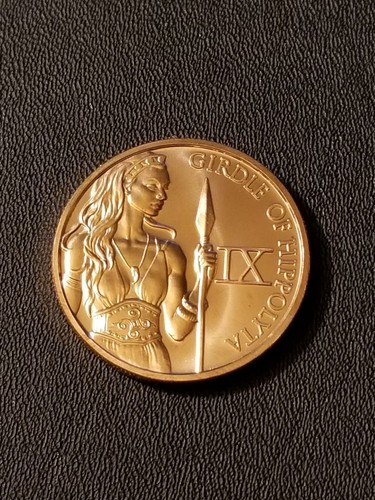 The 12 Labors Of Hercules Girdle Of Hippolyta 1 oz .999 Pure Copper Coin