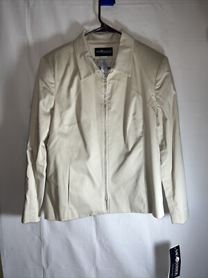 Sag Harbor Woman's Size 16 Stone Light Jacket long Sleeve Zip Up NWT