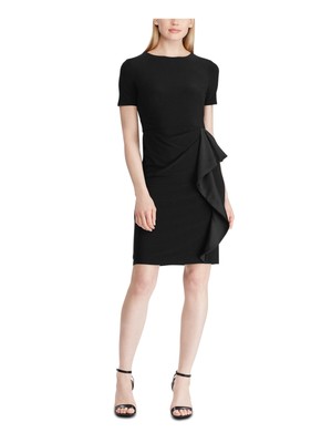 

Женское черное вечернее платье-футляр с короткими рукавами RALPH LAUREN Petites, Черный