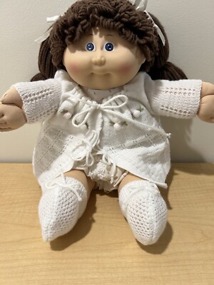 1984 IC Cabbage Patch Kids Girl Doll HM1 Brown Poodle Ponies Romper Sweater Set