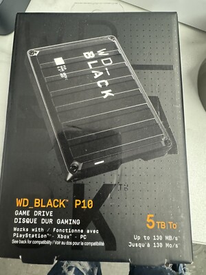 BRAND NEW WD Black P10 5TB Portable External Game Hard Drive for ps5 , ps , box