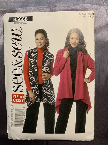 See & Sew #5666 MISSES CARDIGAN Sewing Pattern Uncut XS-XXL
