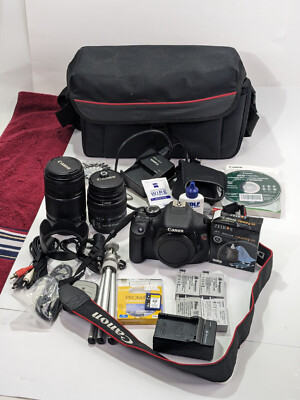 Canon EOS T3i / 600D 18.0 MP SLR Camera zoom lens ef-s 55-250mm 18-55mm ++ MORE