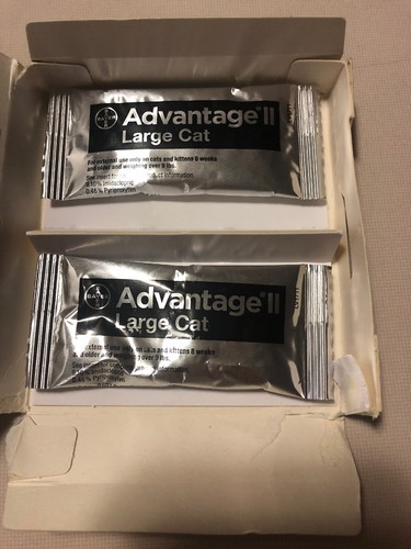 Advantage II for Large Cats Over 9 Lbs. Flea Treatment 2 Doses Damaged Box