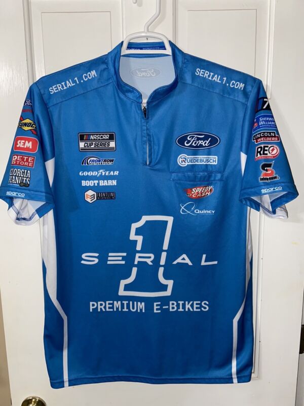 2023 Front Row Serial 1 E-Bikes Gilliland Nascar Cup Pit Crew Shirt Ford Sparco