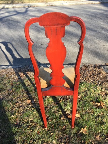 Queen Anne Japanned Red Chinoiserie 18th Century!? Dutch/Boston Side Chair
