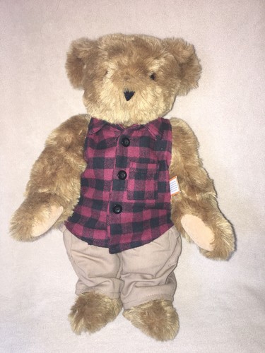 Vermont Teddy Bear Dad American Flag Heart Embroidered Arm Military EUC