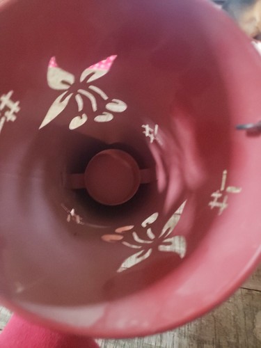 Candle Votive Burgundy With Cherry Cutouts