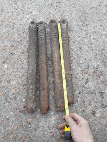 Four 8 lb Antique Vintage Cast Iron Window Sash Weights Salvaged Architectural