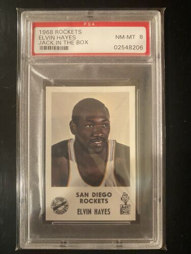 1968 Jack In the Box Elvin Hayes RC Rookie PSA 8 1ST CARD HOF . rookie card picture