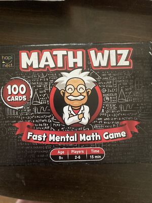Math Wiz Math Cards. Fast Mental Math Game. 2-6 Players. Ages 9+