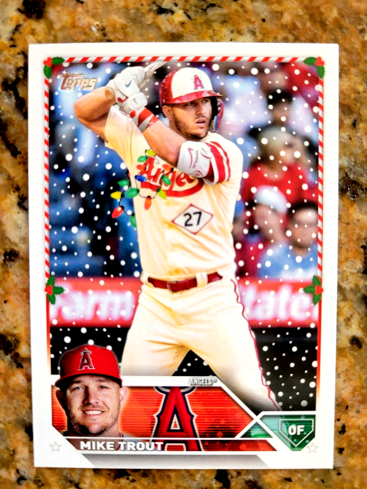 Baseball Card | H27 Mike Trout Christmas Lights Necklace SP