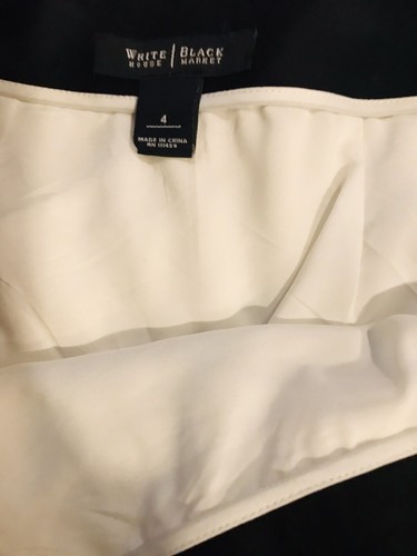 White House Black Market Skirt Size 4 Black White Blue Flattering Striped Pencil