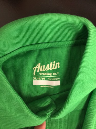 Lot Of 2 New Uniform Austin Kelly Green Polo Shirts Academy Sports Size XL 14/16