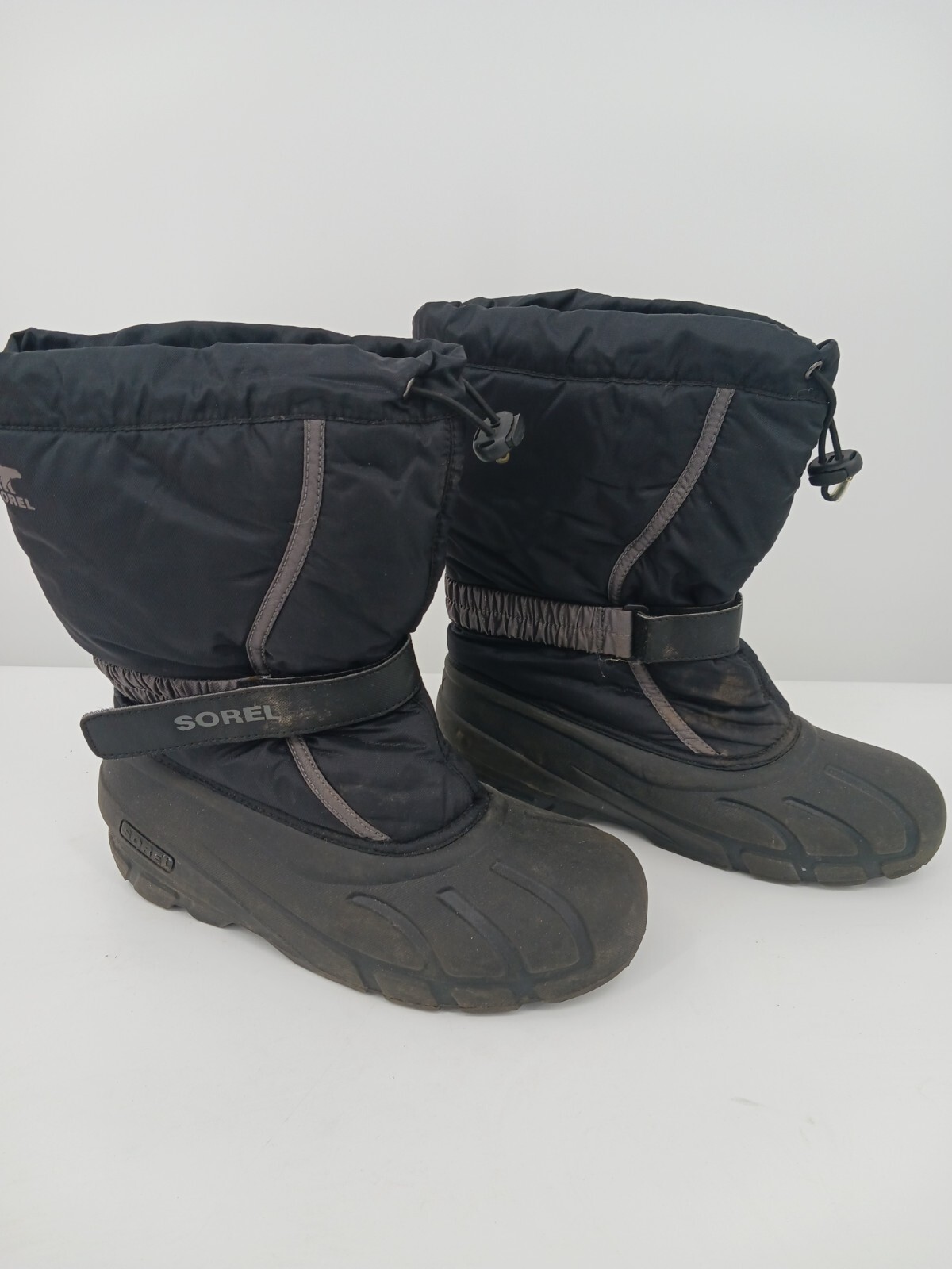 Sorel Women's Boots Size 7 Boot Black Snow Man Made Material Ankle Strap Flat