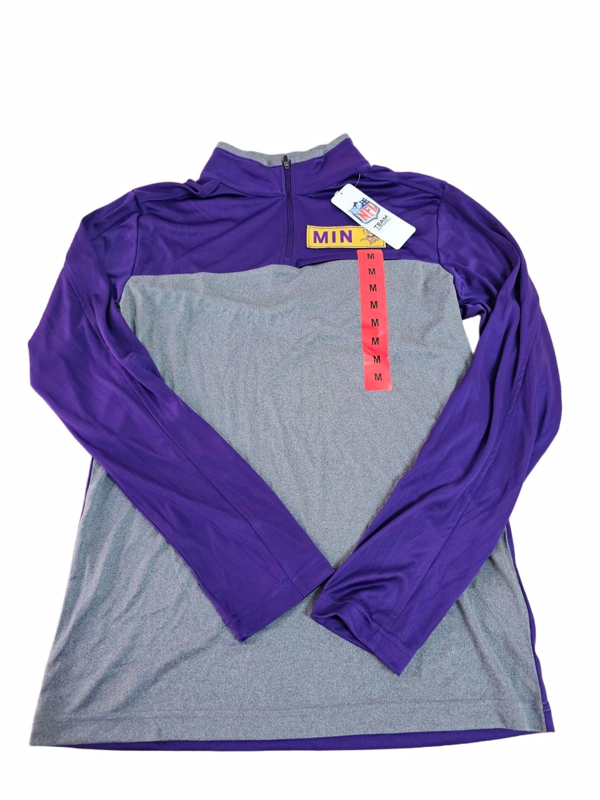 NFL Team Apparel Minnesota Vikings Mens  1/4 Zip Pullover - MD / MEDIUM