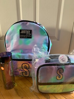 NWT JUSTICE Initial  S Backpack And Lunch  Tote  & HTO Set