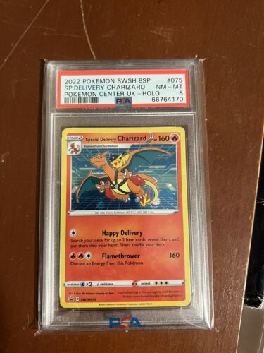 PSA 8 Special Delivery Charizard Holo SWSH075 Pokemon Center PSA 8 Special Delivery Charizard Holo SWSH075 Pokemon Center