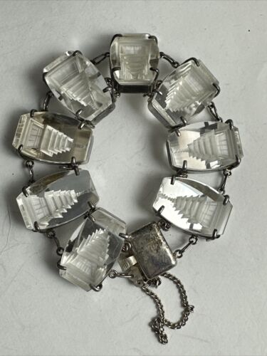 Vintage Sterling Silver Japan Rock Crystal Pagoda 1950S Vintage Sterling Silver Japan Rock Crystal Pagoda 1950S