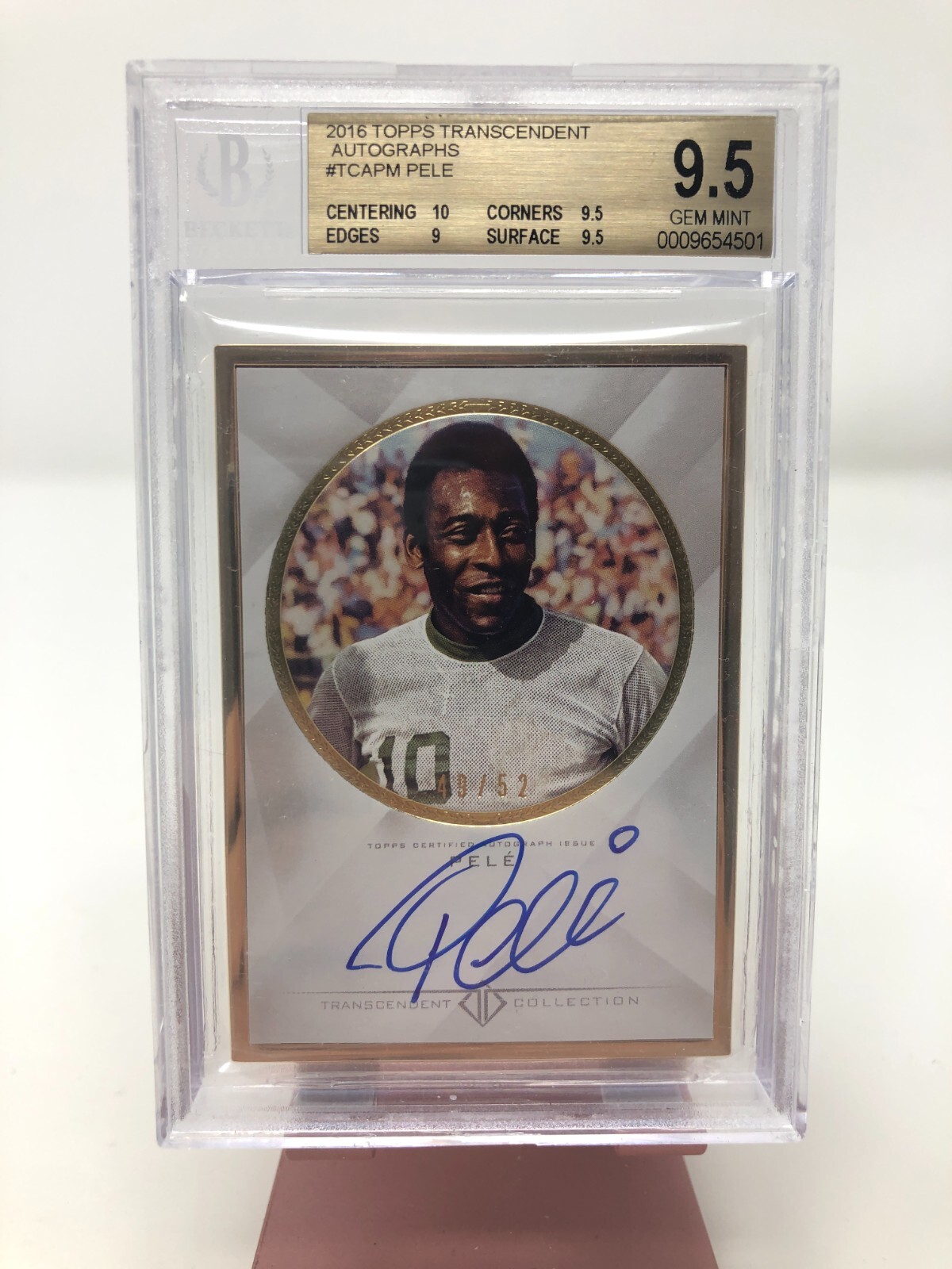 Pele Signed Topps Match Attax Psa 9 Auto