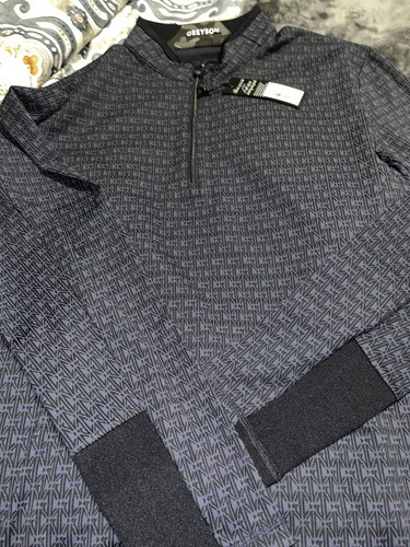 Greyson Golf Monogram Jacquard Quarter-Zip Maltese Blue XXL | eBay