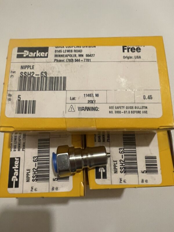 Parker SSH2-63 60 Series 1/4” NPT Female Quick Connect Adapter 316 Stainless New