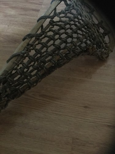 Vintage Antique 44 Inch Long Wooden Lacrosse Stick With Leather Webbing