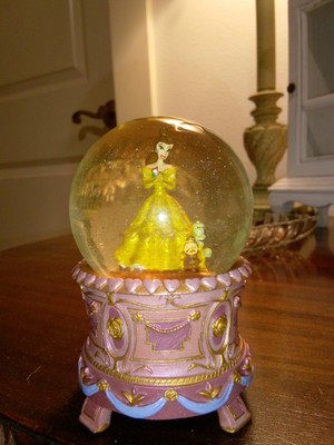Beauty &The Beast WaltDisney Store MiniGlobe: Belle , Lumineri & Man Inside*RARE