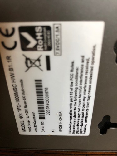 TRENDnet TFC-1000MSC Multi-Mode Fiber Converter with SC-Type Connector