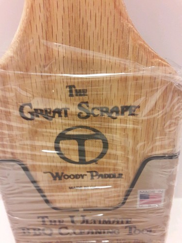 NEW The Great Scrape Woody Paddle - All Natural BBQ Grill Wood Scraper