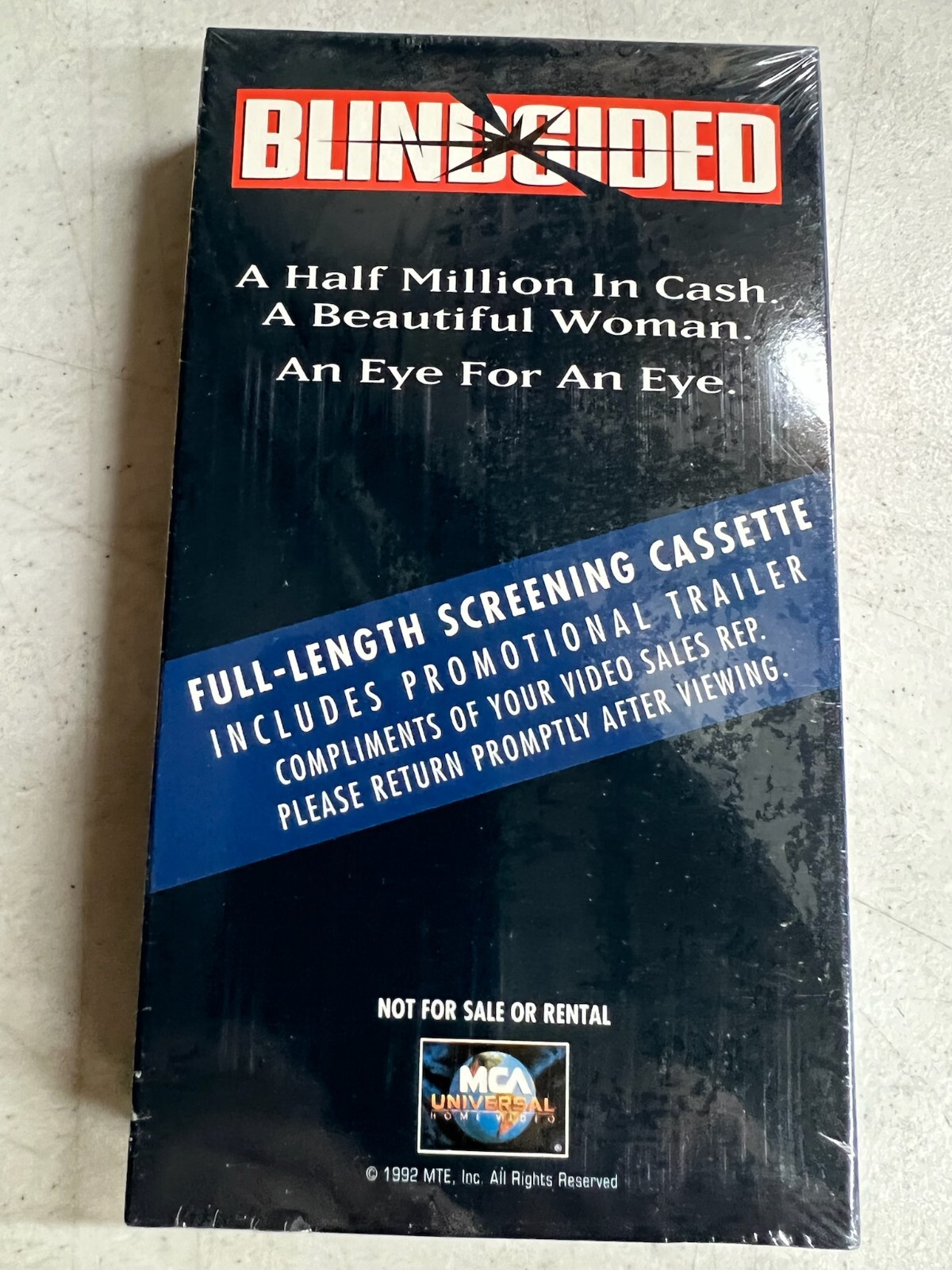 Blindsided (1993) - VHS - Jeff Fahey - BRAND NEW SCREENER