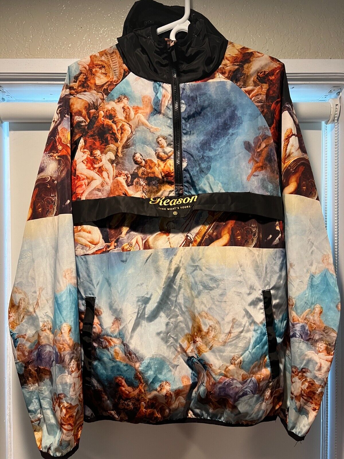 Reason Renaissance Art 1/4 Zip Windbreaker Pullover Jacket Reason Renaissance Art 1/4 Zip Windbreaker Pullover Jacket