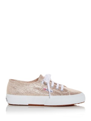 Женские спортивные кроссовки SUPERGA Pink Shimmery 2750 Lamew с круглым носком на платформе 9