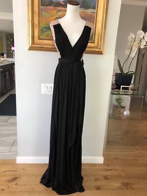 French Connection Color Block  Jersey Maxi Viscose Dress Black Sand  SZ 8T