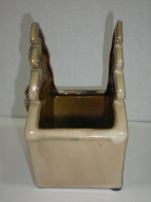 Vtg Majolica Napkin Holder PINE CONES