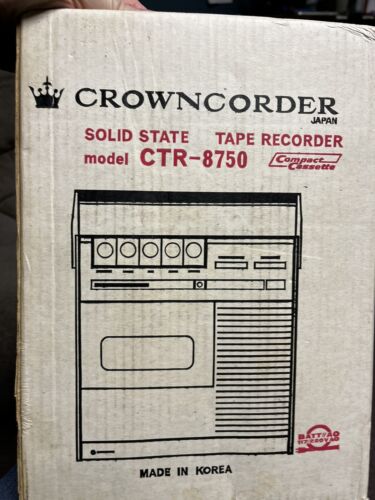 Crown Corder CTR-8750 Solid State Vintage Tape Recorder Rare