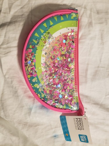 Pouch - Watermelon Glitter - Zippered Pouch - Plastic - 8.5"