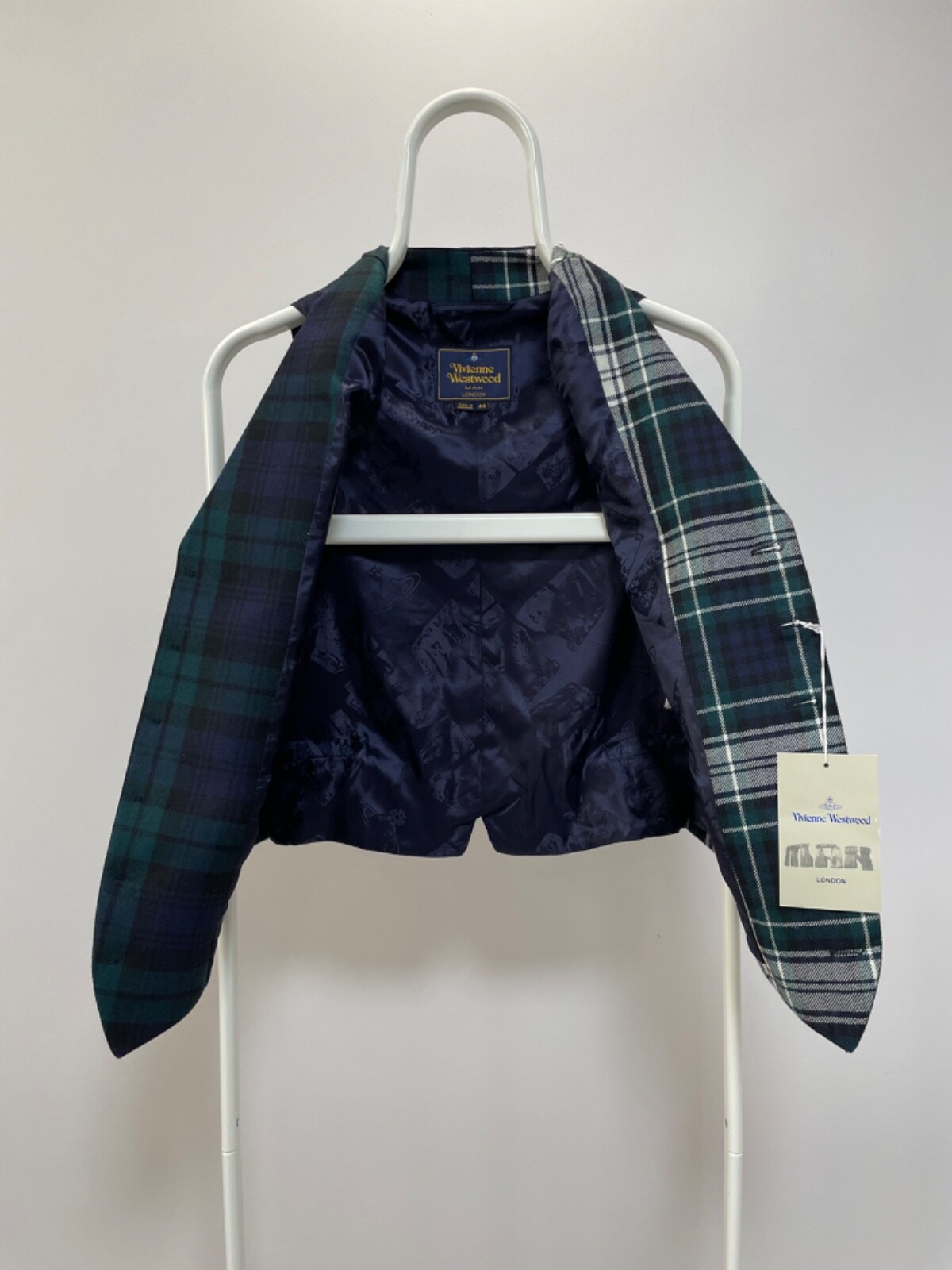 Pre-owned Vivienne Westwood Man Waistcoat Check Vest Coat Gilet Green Tartan Wool Men's 48 In Multicolor
