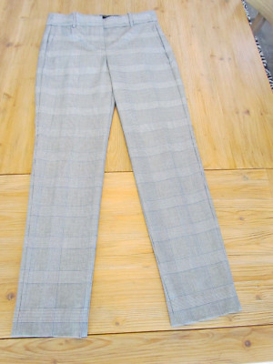 NWT Women's J.Crew Size 8 Grey Blue Plaid Cameron Slim Leg Ankle Pants AB642